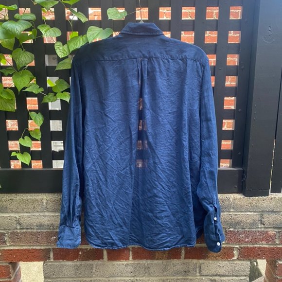 J.Crew Baird McNutt Linen Shirt in Navy - Men's - Picture 2 of 4